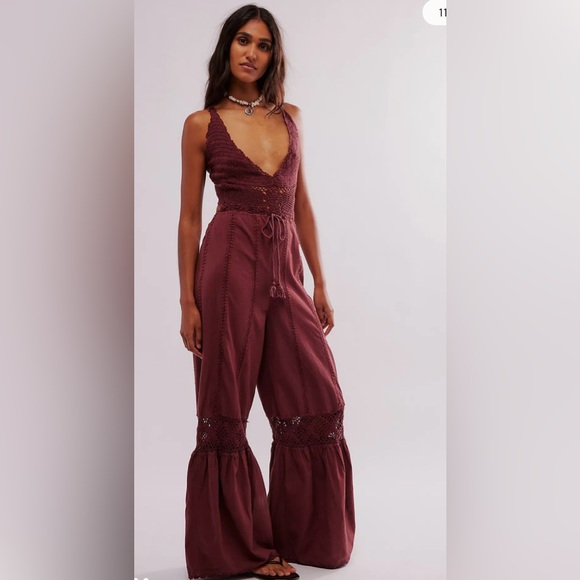 NWT size Large Free People Freya Crochet One-Piece - Picture 1 of 9